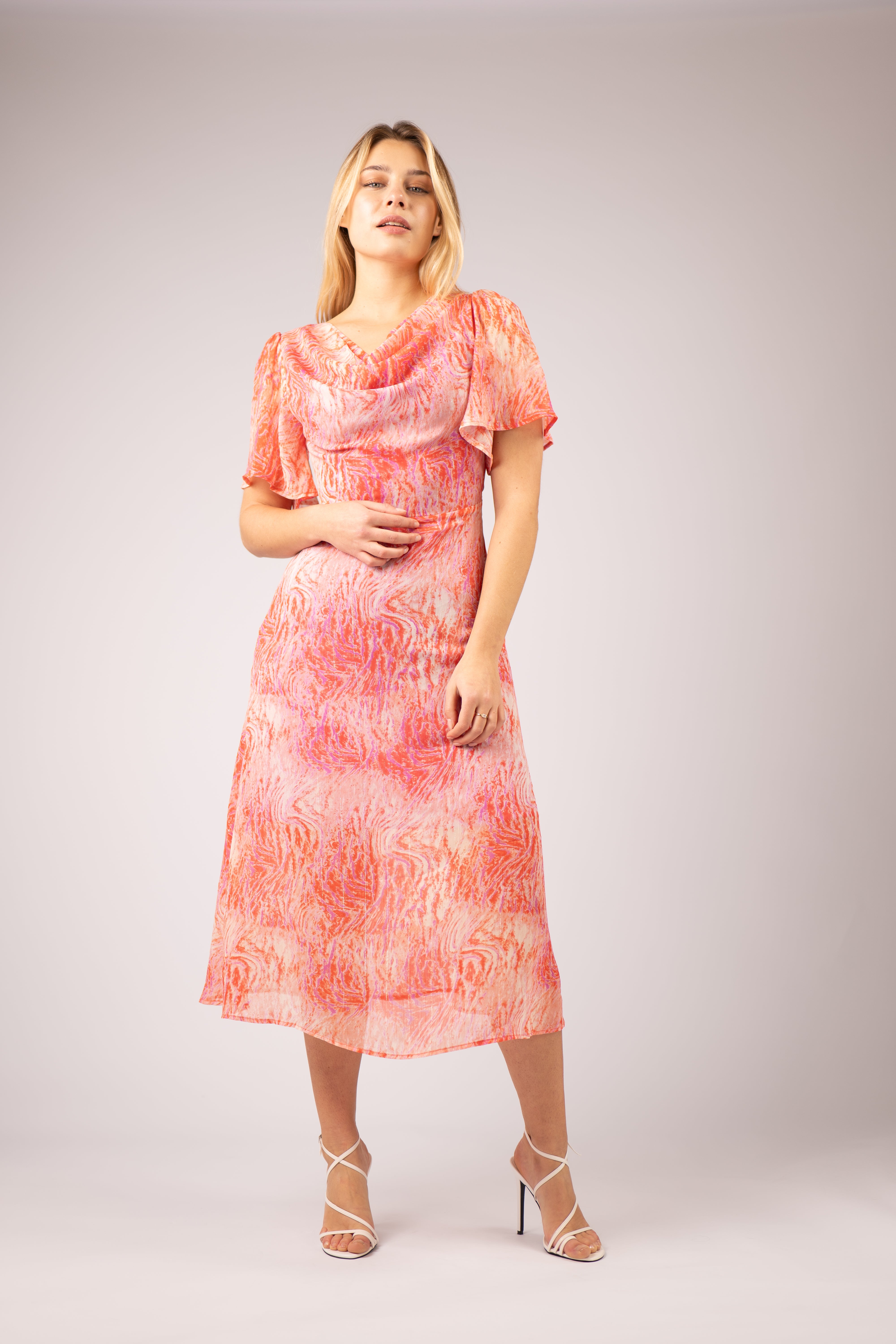 MIMI LONG COWL NECK DRESS (PINK)