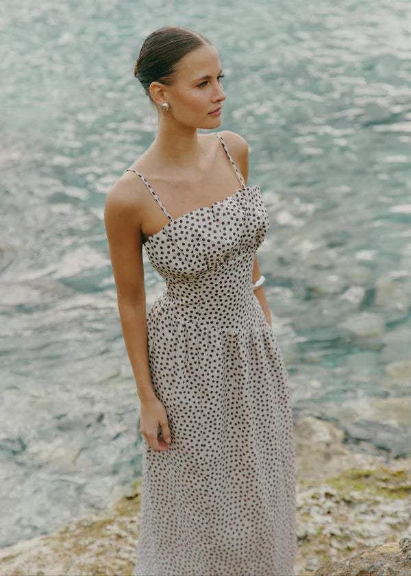 Zaria Maxi Dress (Cream/Brown) | Love Cherish | Dress
