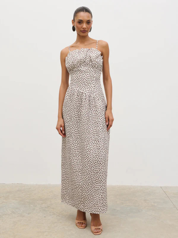Zaria  Maxi Dress (Cream/Brown)