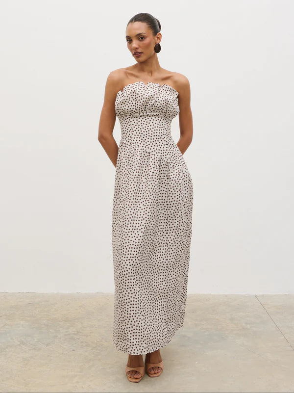 Zaria Maxi Dress (Cream/Brown) | Love Cherish | Dress Zaria Maxi Dress (Cream/Brown) | Love Cherish | Dress