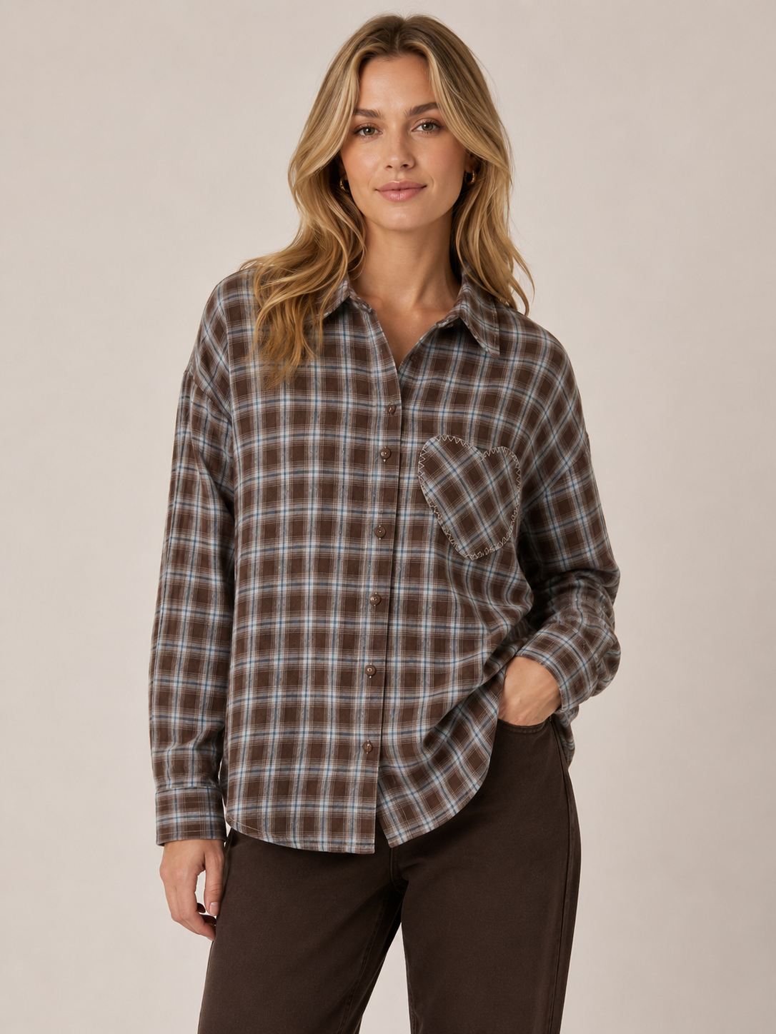Elaura Shirt (Brown/Blue)