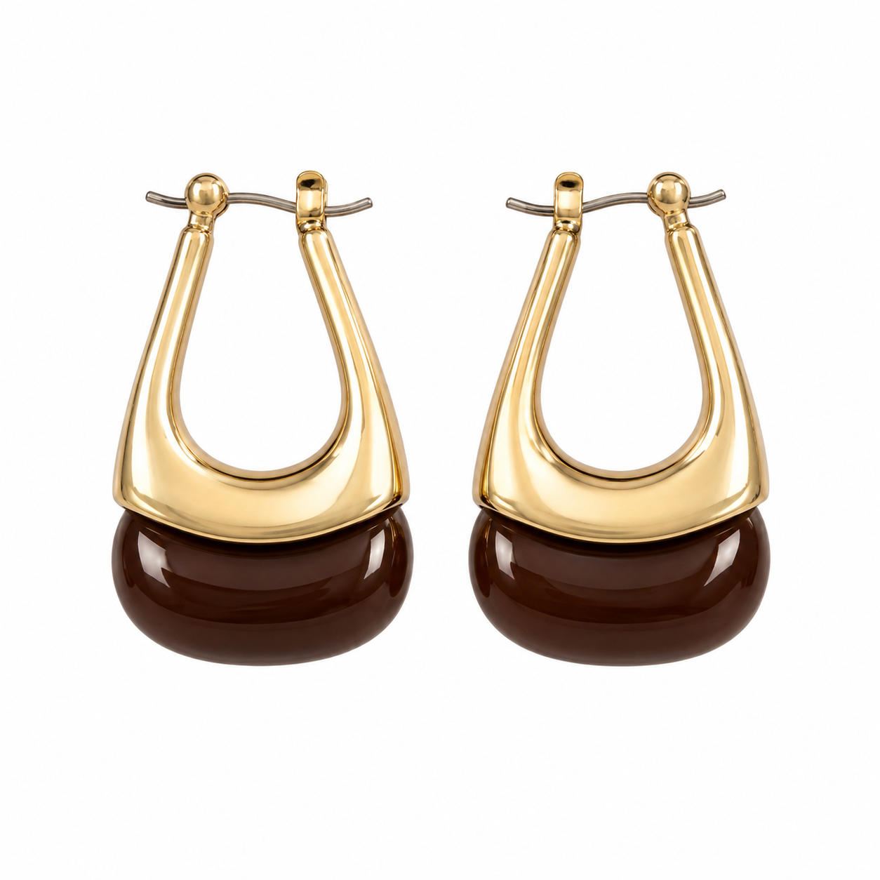 Alice Earrings (Gold/Brown)