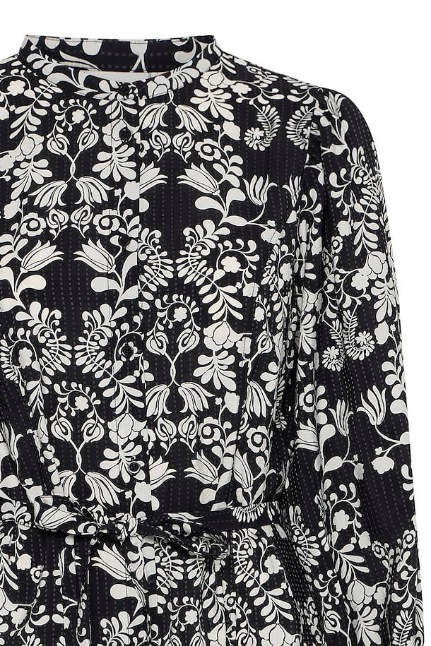 Cina Midi Dress (Black Flower)