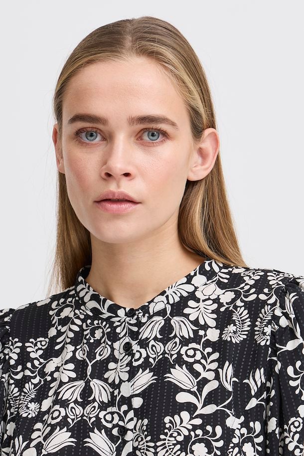 Cina Midi Dress (Black Flower)