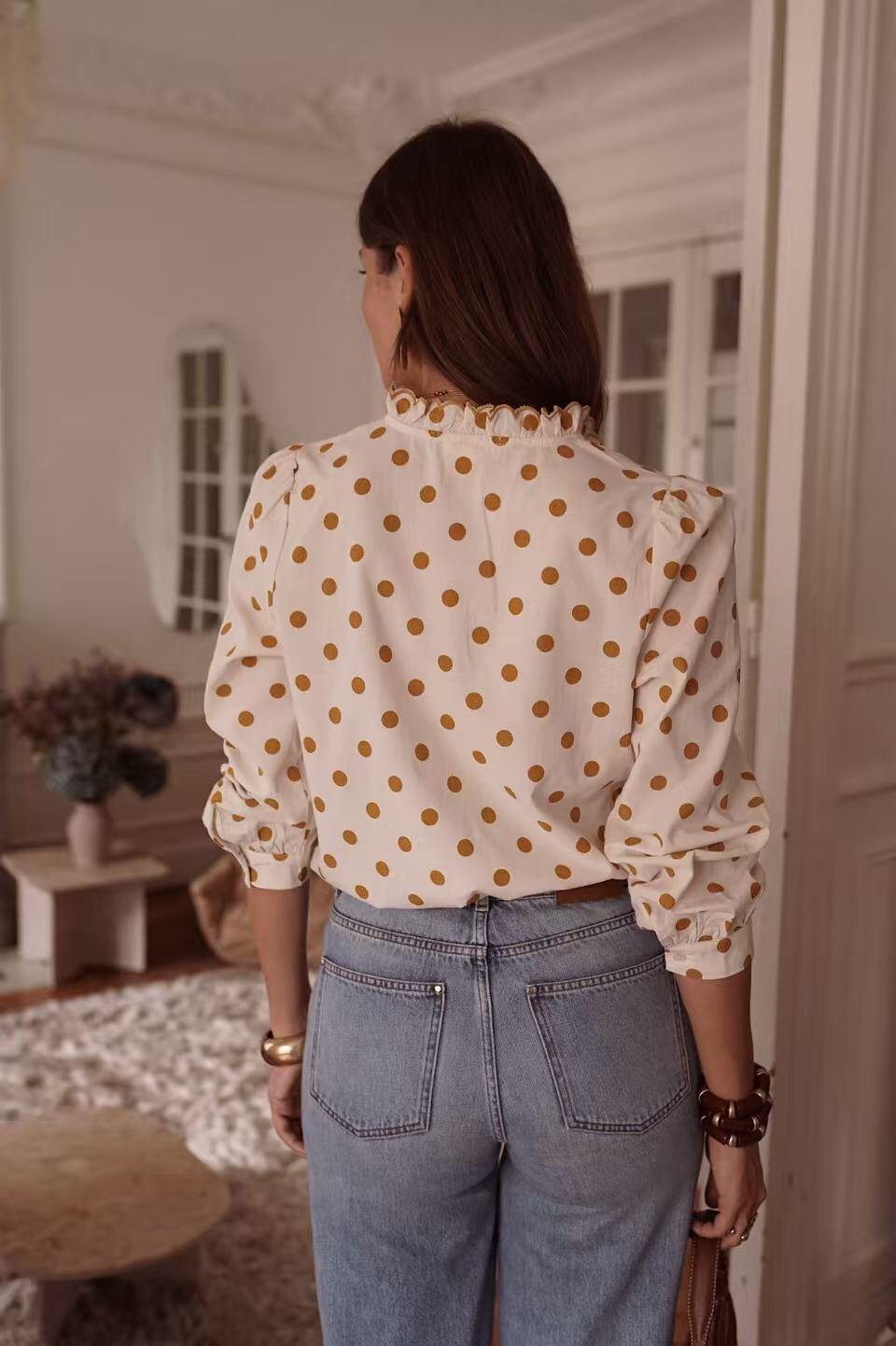Clara Blouse (Cream/Mustard)