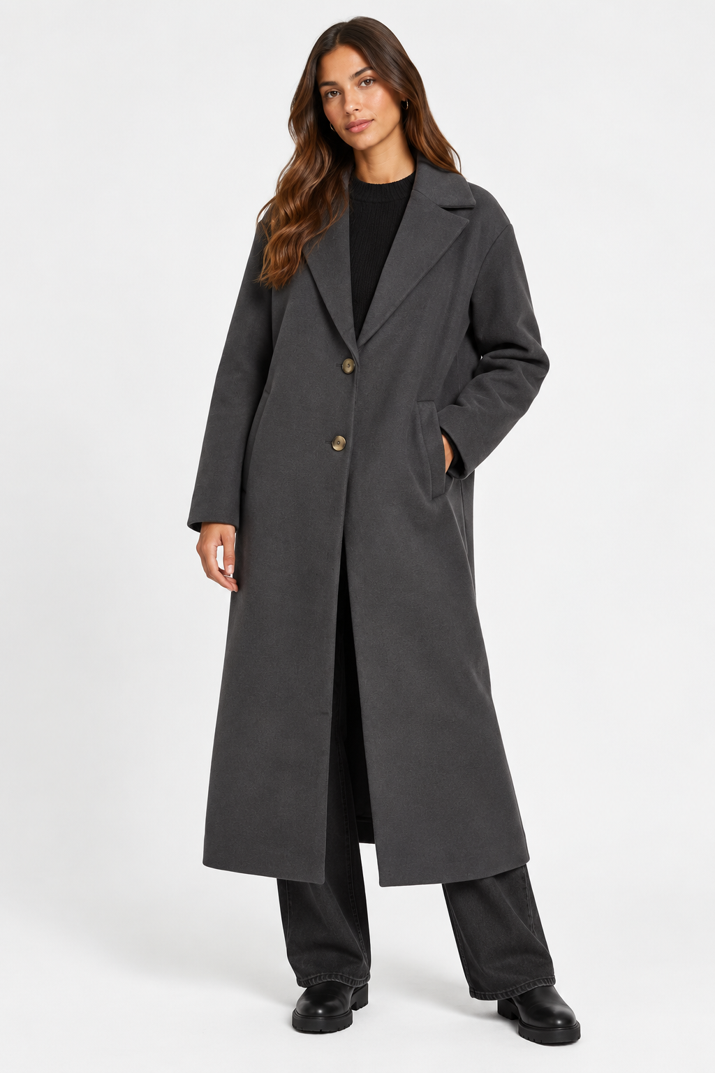 Kendra Coat (Dark Grey Melange)