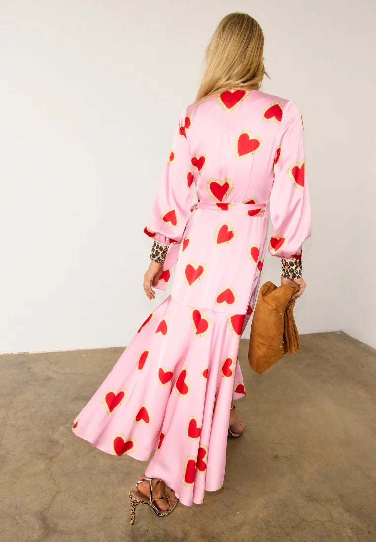 strapless open back dress Love Heart Valentines Girls Party Dress, Pink & Red | Holly Hastie London –  Holly Hastie main image 1