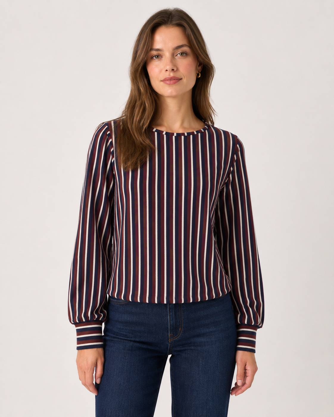 Lomi Top (Brown/Blue Stripe)