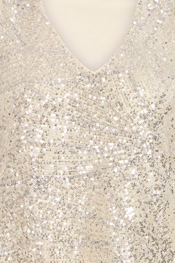 Faith Sequin V-Neck Top (Frosted Almond)