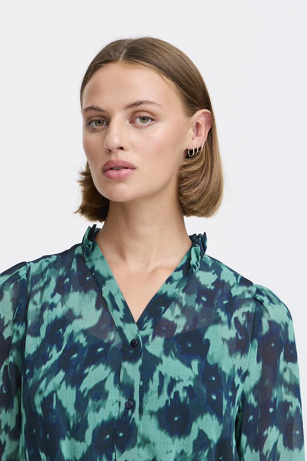 Florro Mini Smock Dress (Green/Blue Slate)