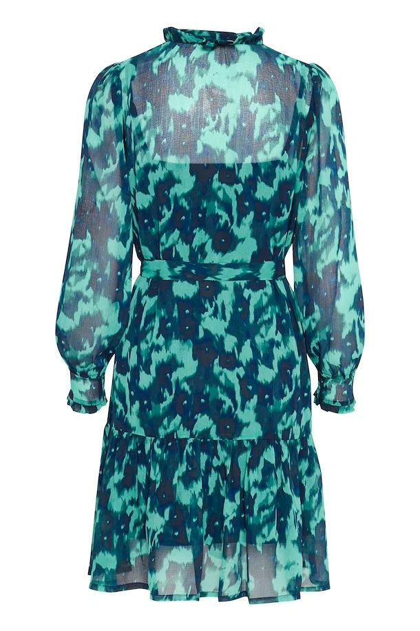 Florro Mini Smock Dress (Green/Blue Slate)