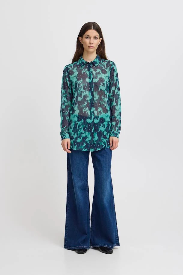 Flora Shirt (Green/Blue/Slate Flower)