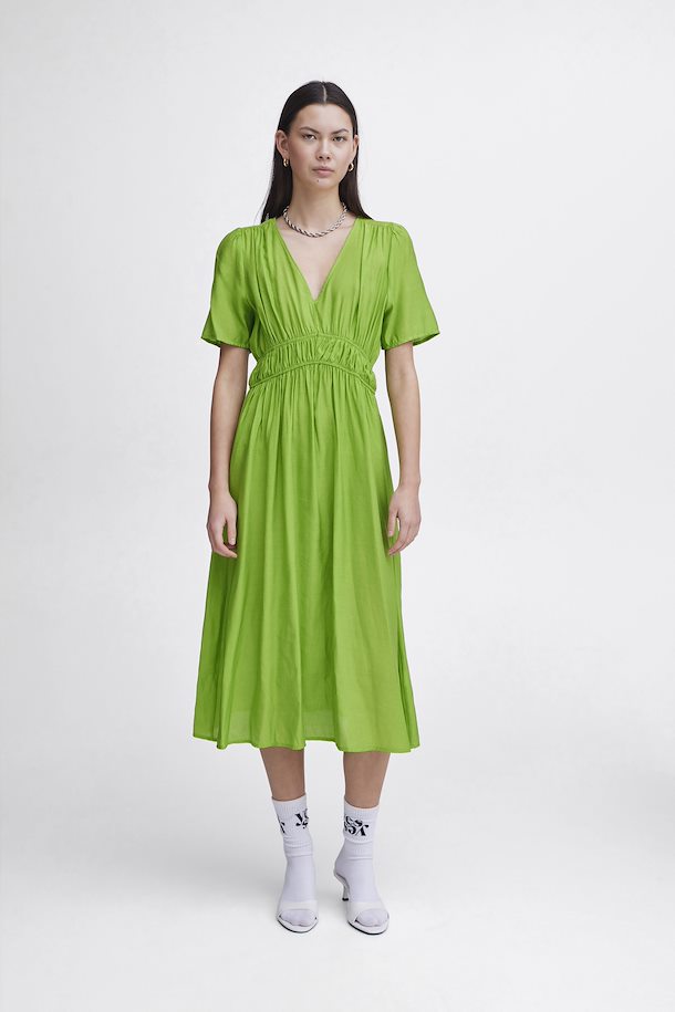 Rilla V-Neck Dress (Greenery)