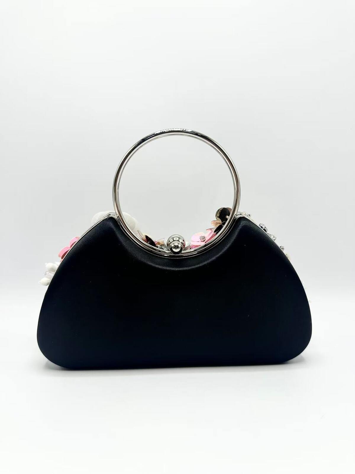 Flora Flower Clutch (Black)