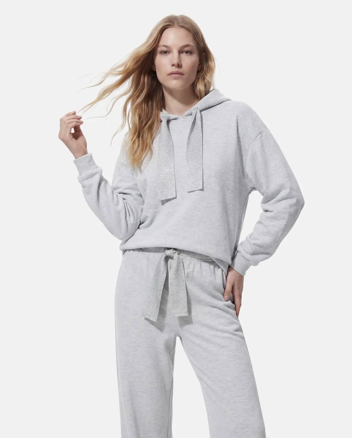 Chilli Glitter Hoodie (Light Grey/Melange)
