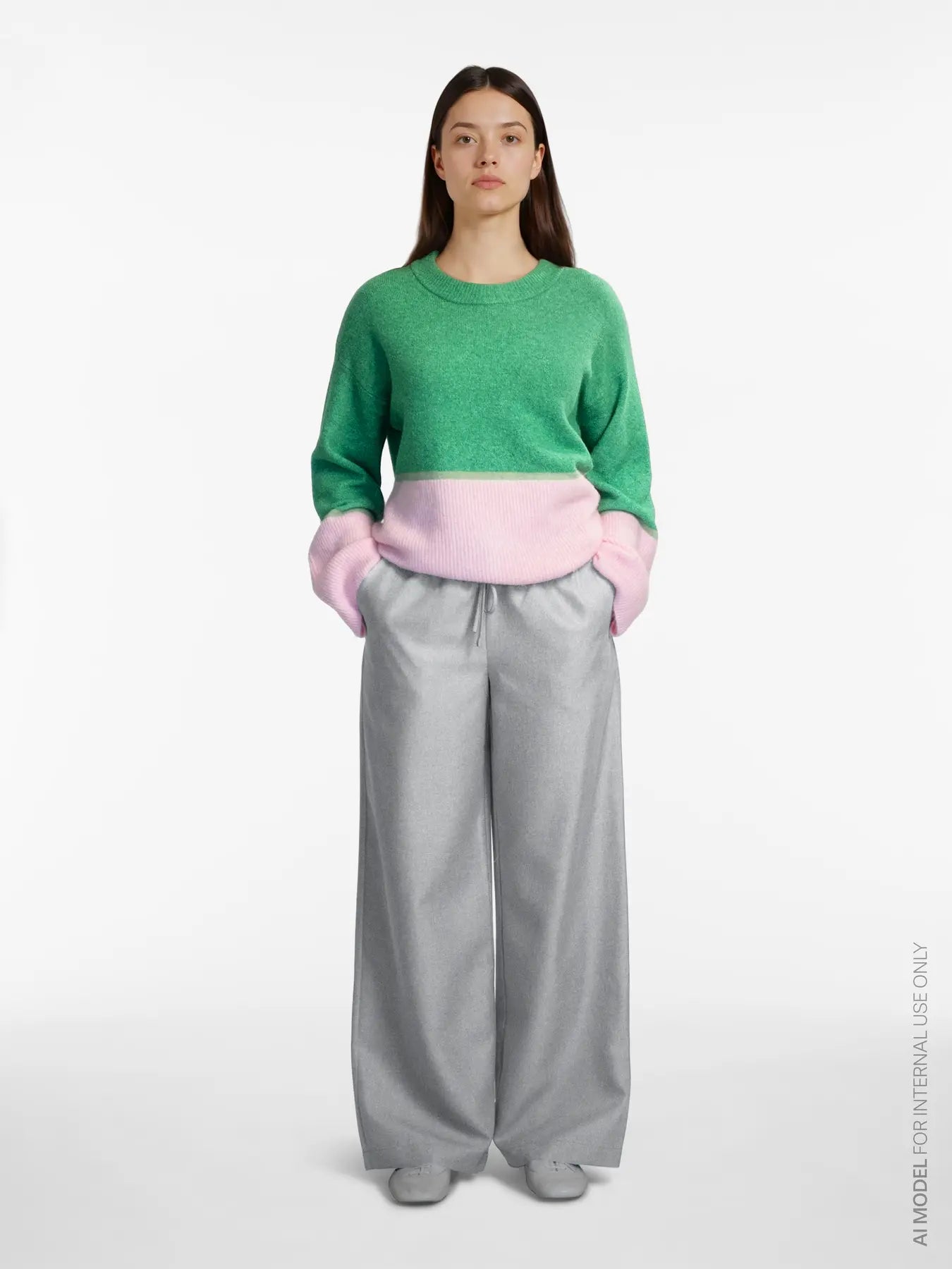 Bonnie Knit Jumper (Smoke Green/Cherry Blossom)