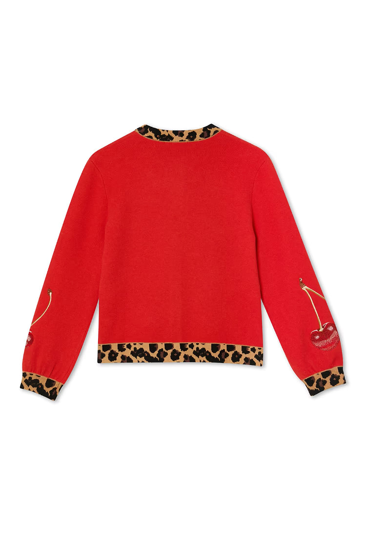 Cherry Holly Cardigan (Red)