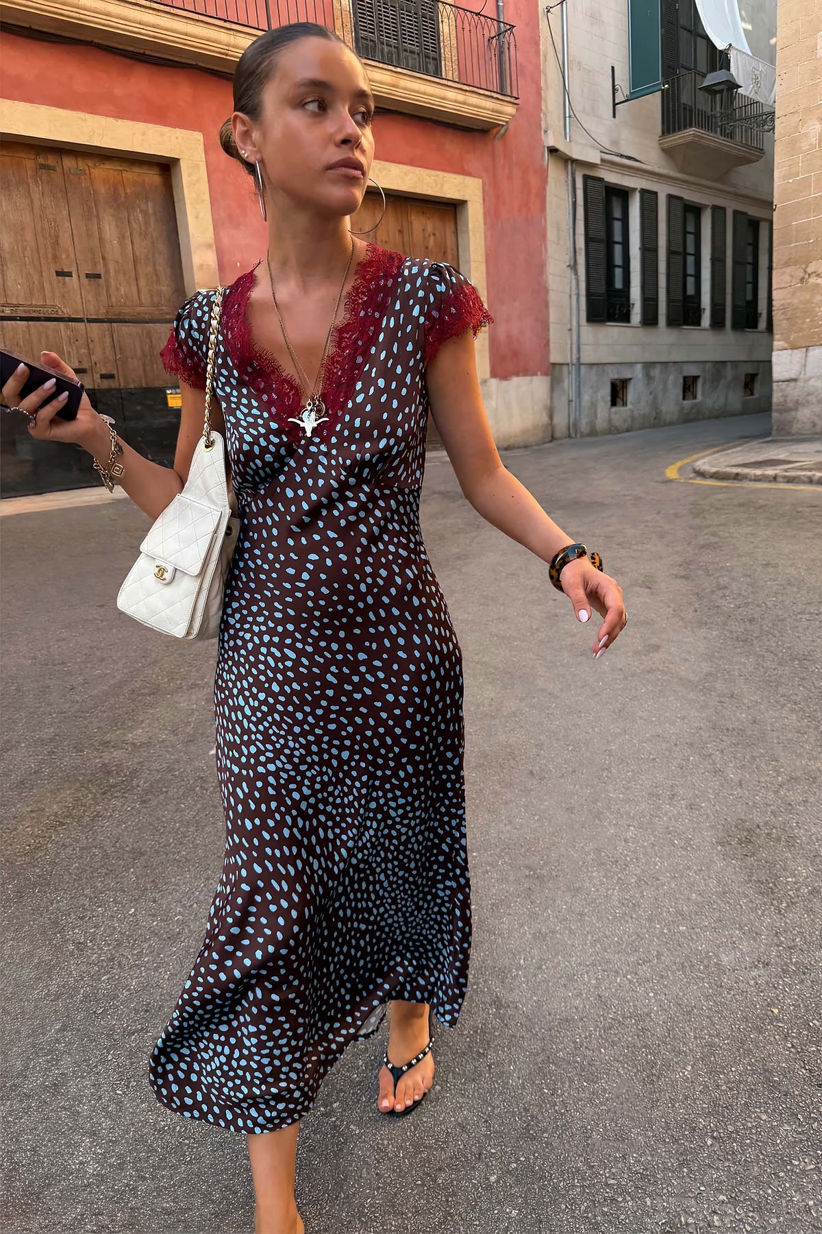 Olivia Maxi Dress (Chocolate/Blue)