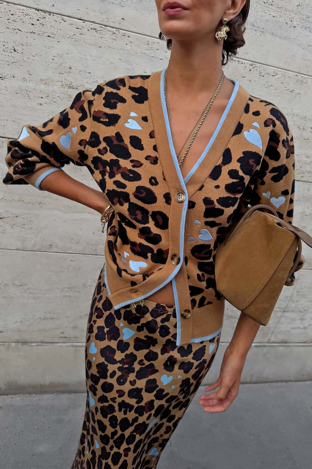 Heart Cardigan (Leopard)