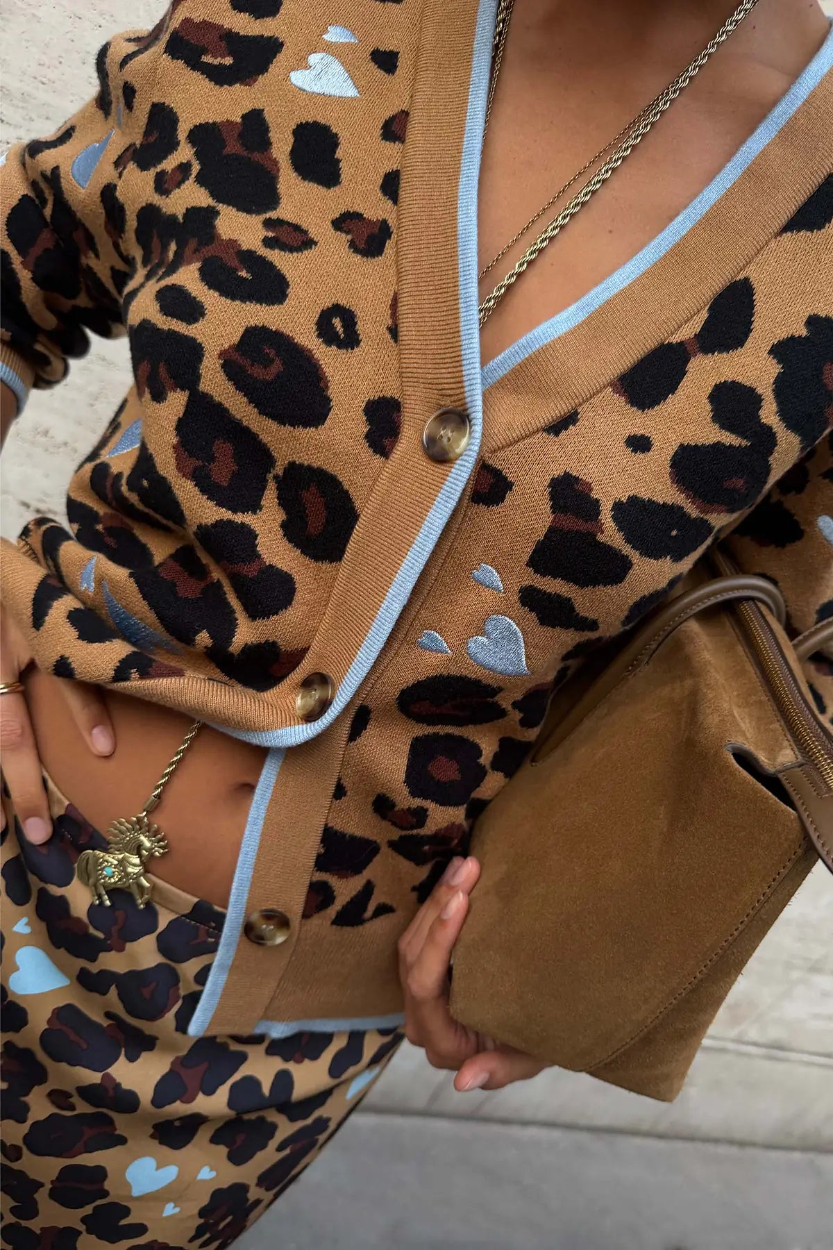 Heart Cardigan (Leopard)