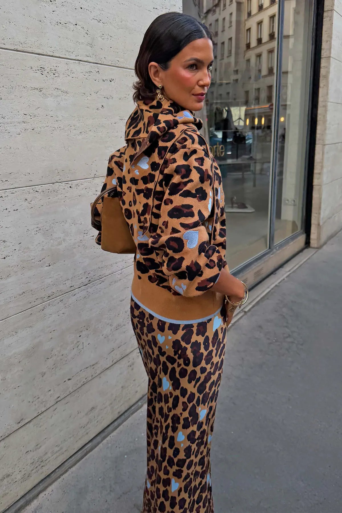 Heart Cardigan (Leopard)