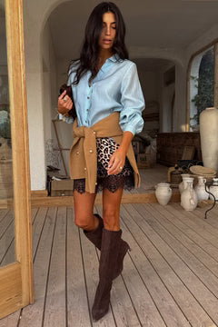 Maeva Mini Skirt (Leopard Lace)