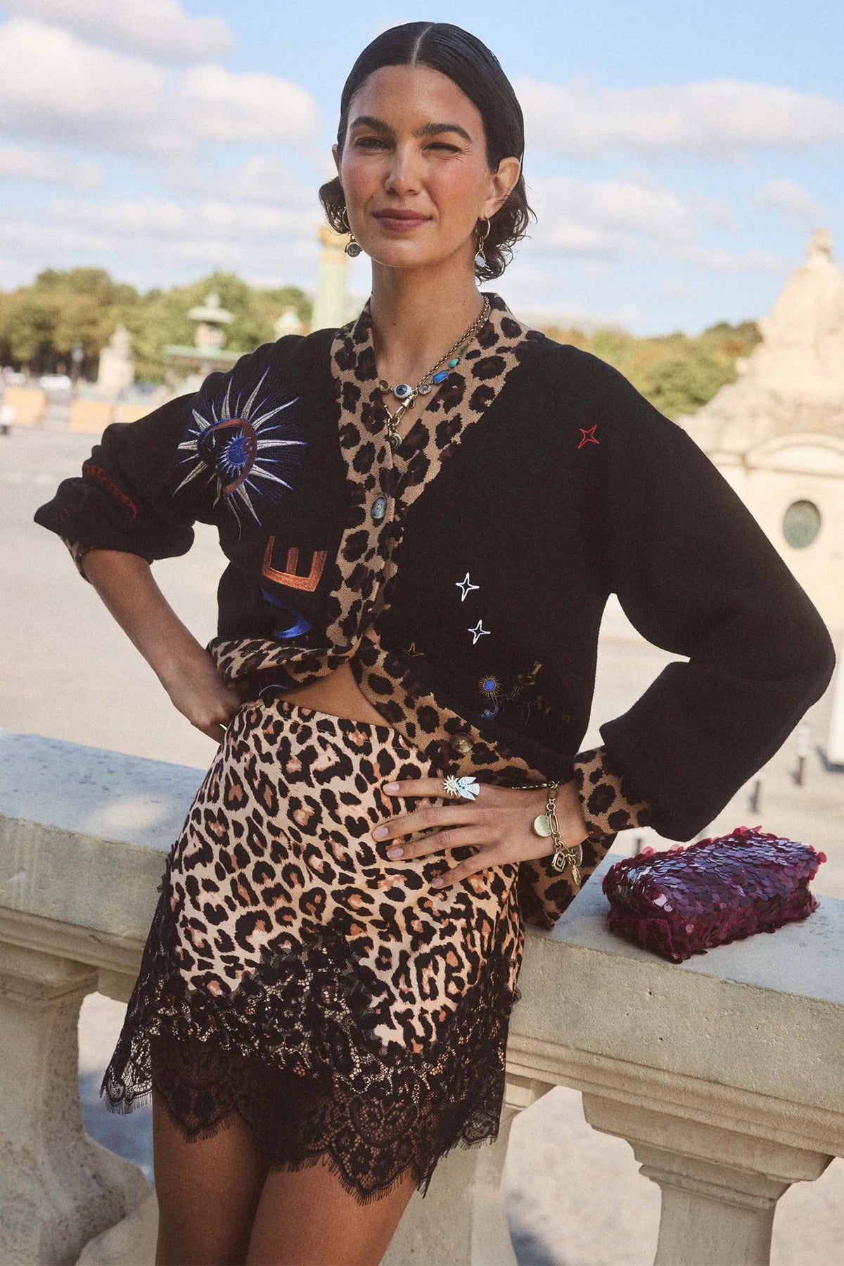 Maeva Mini Skirt (Leopard Lace)