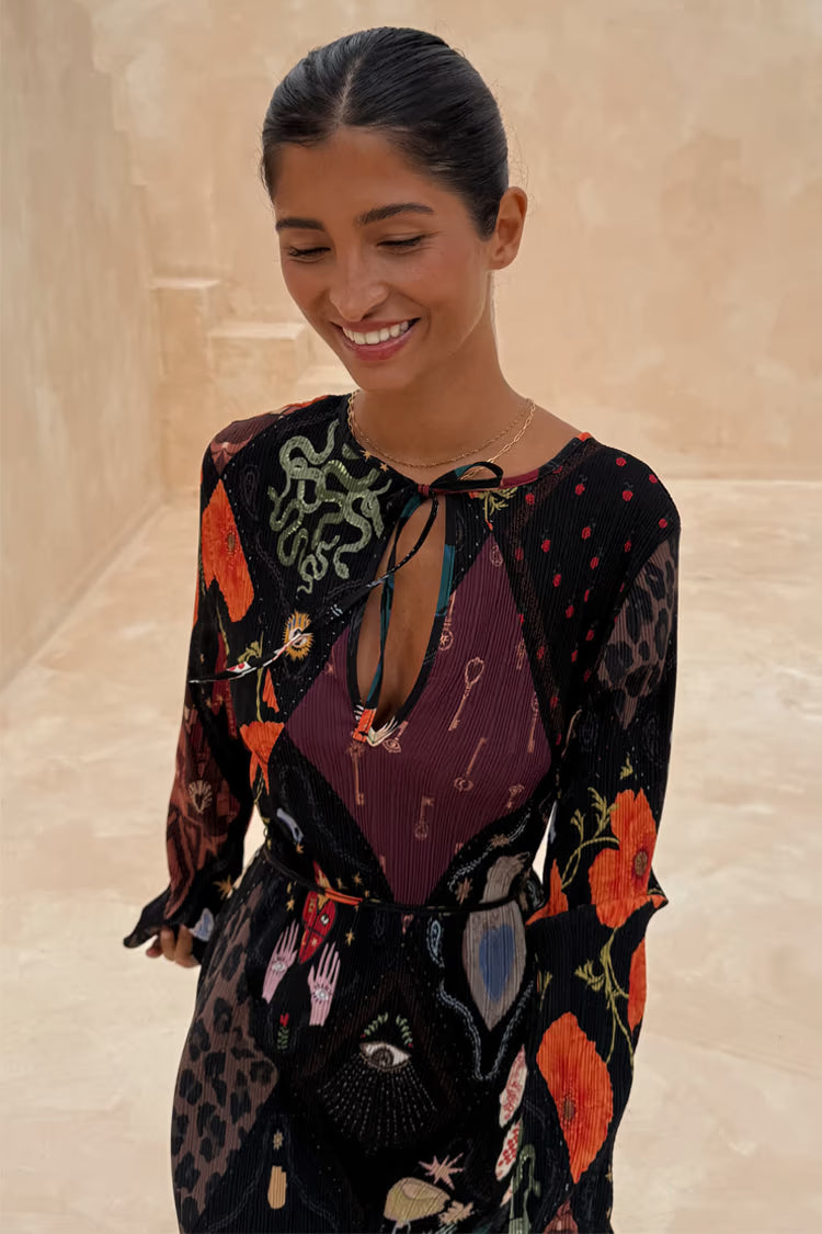 Night Garden Gaia Plisse Dress (Multi)