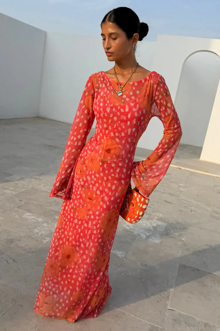 Aria Dress (Coral Poppy)