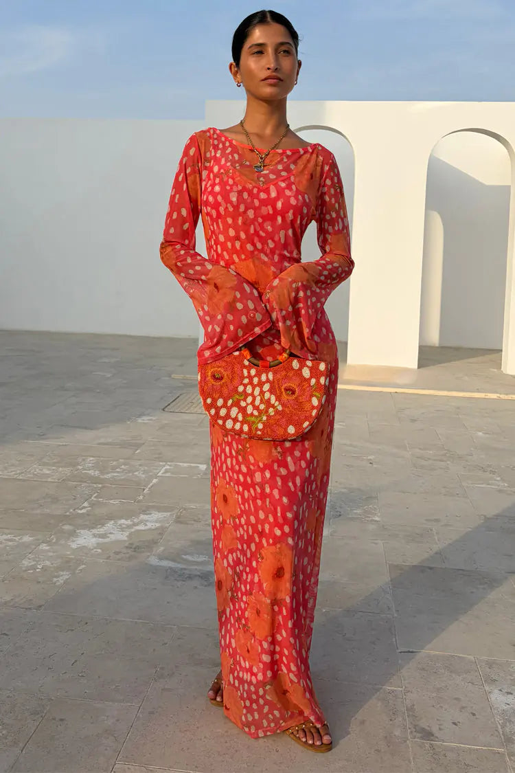 Aria Dress (Coral Poppy)