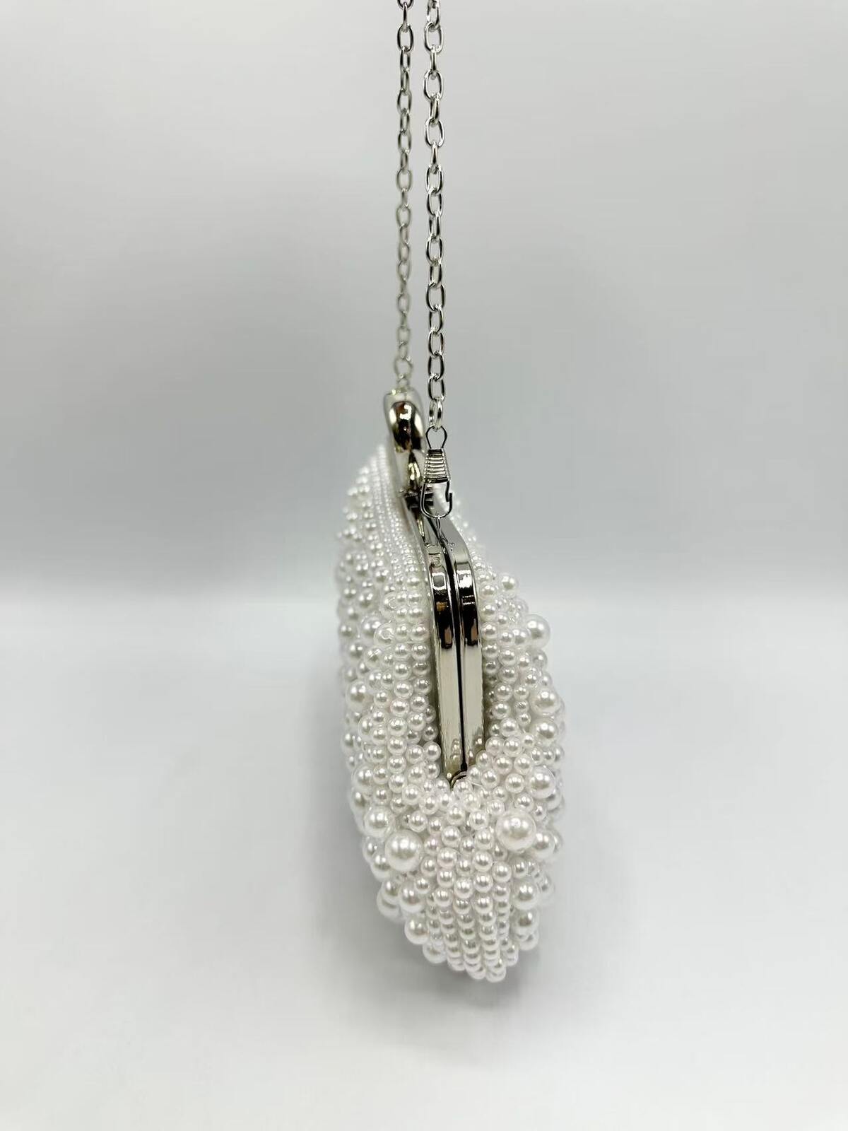 Lauren Beaded Clutch (Silver)