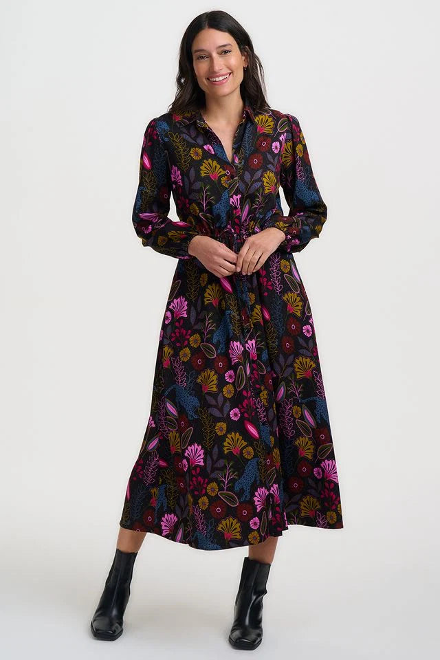 Dottie Maxi Shirt Dress (Black)