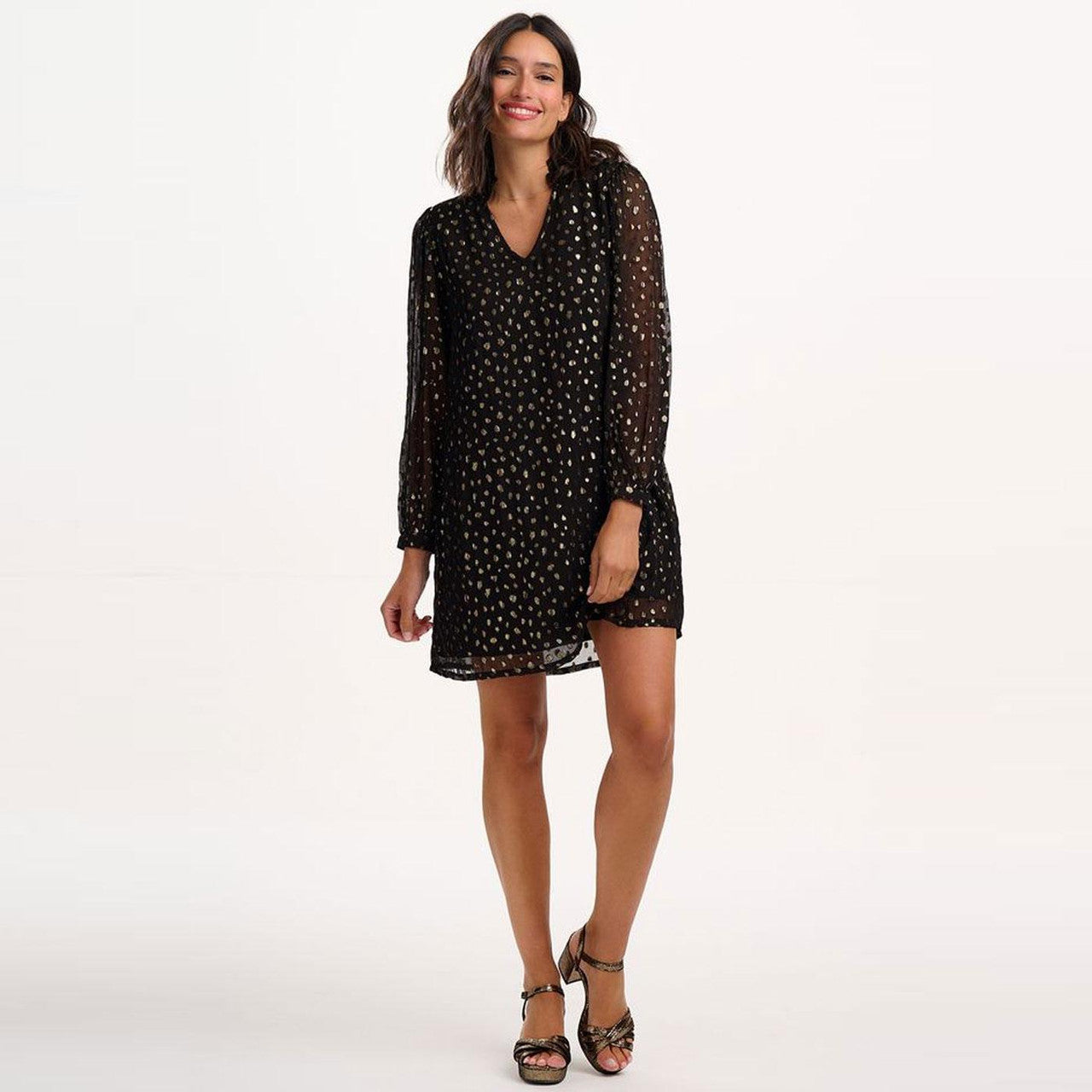 Chantelle Mini Dress (Black/Metallic)