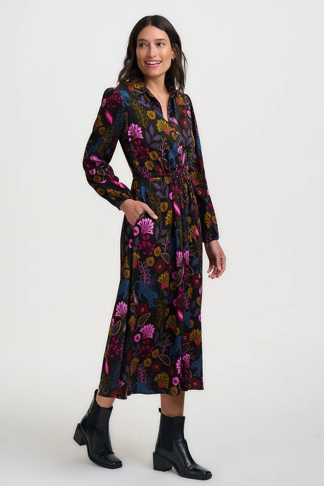 Dottie Maxi Shirt Dress (Black)