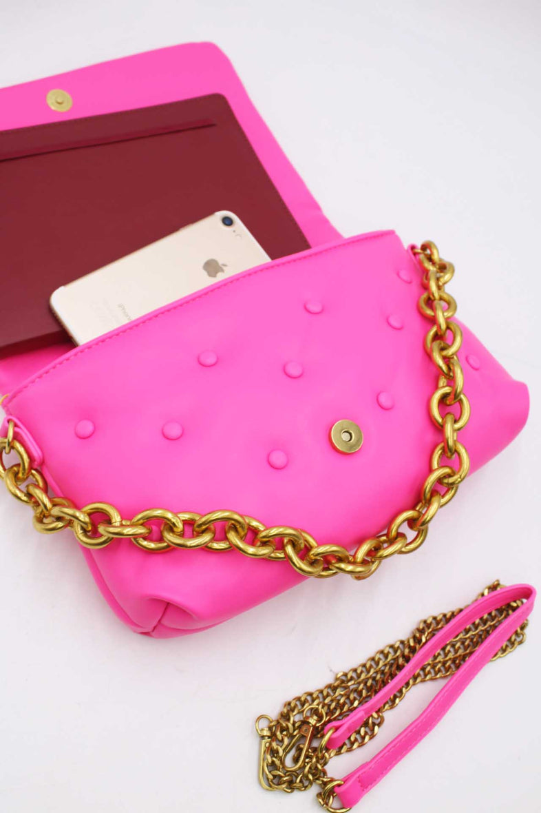 Gloria Quilted Handbag (Rose Pink)