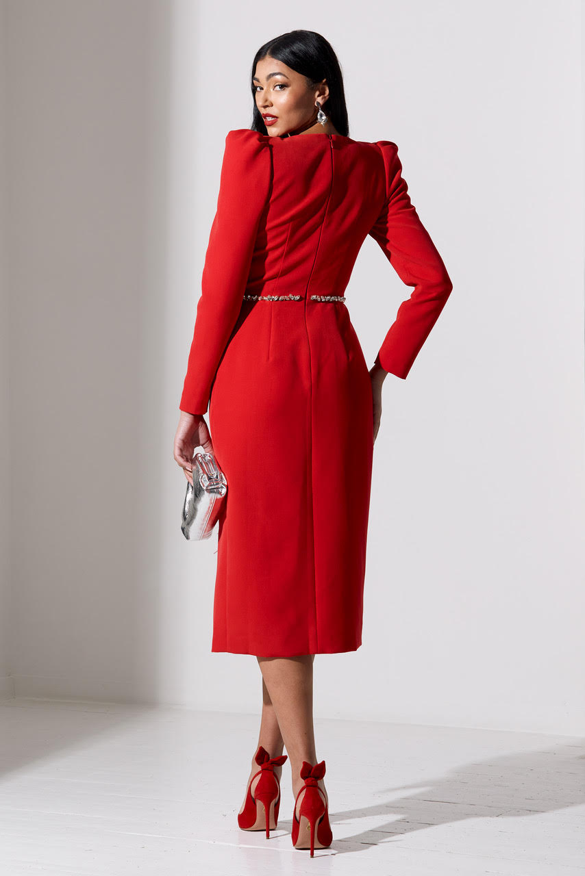 Vivienne Feather Dress (Red)