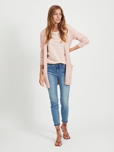 ASHLEY OPEN KNIT CARDIGAN (MISTY ROSE)