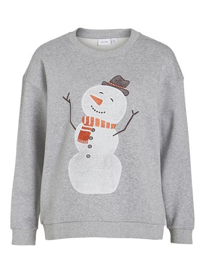 Glitter Snowman Christmas Jumper (Grey)