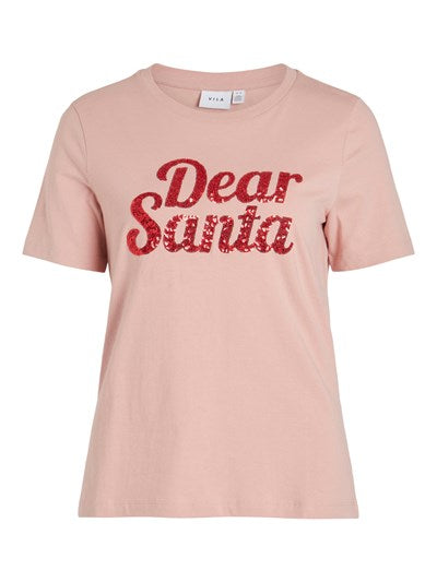 Dear Santa Christmas T-Shirt (Misty Rose)