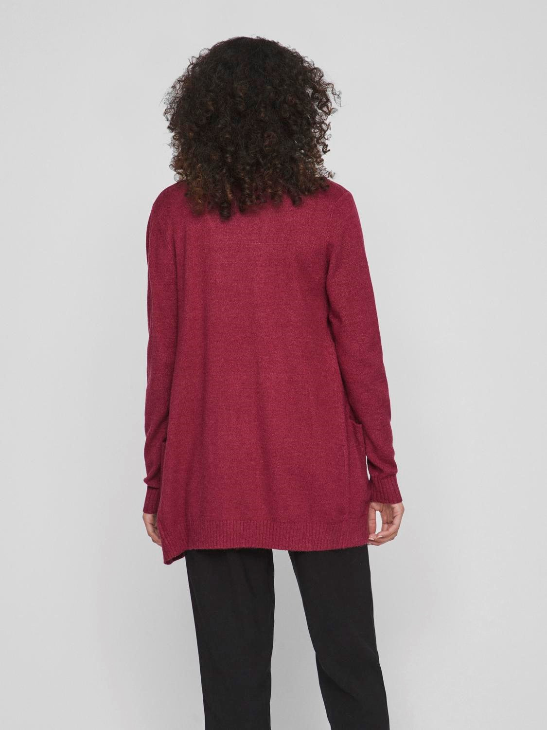 ASHLEY OPEN KNIT CARDIGAN (BEET RED)