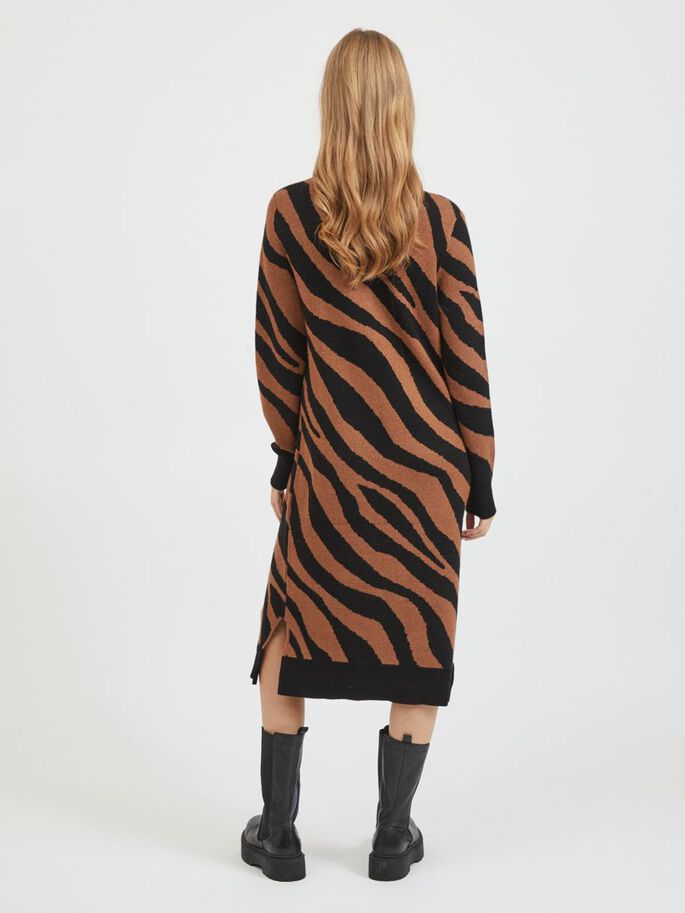 Melanie Knitted Dress (Animal Print)