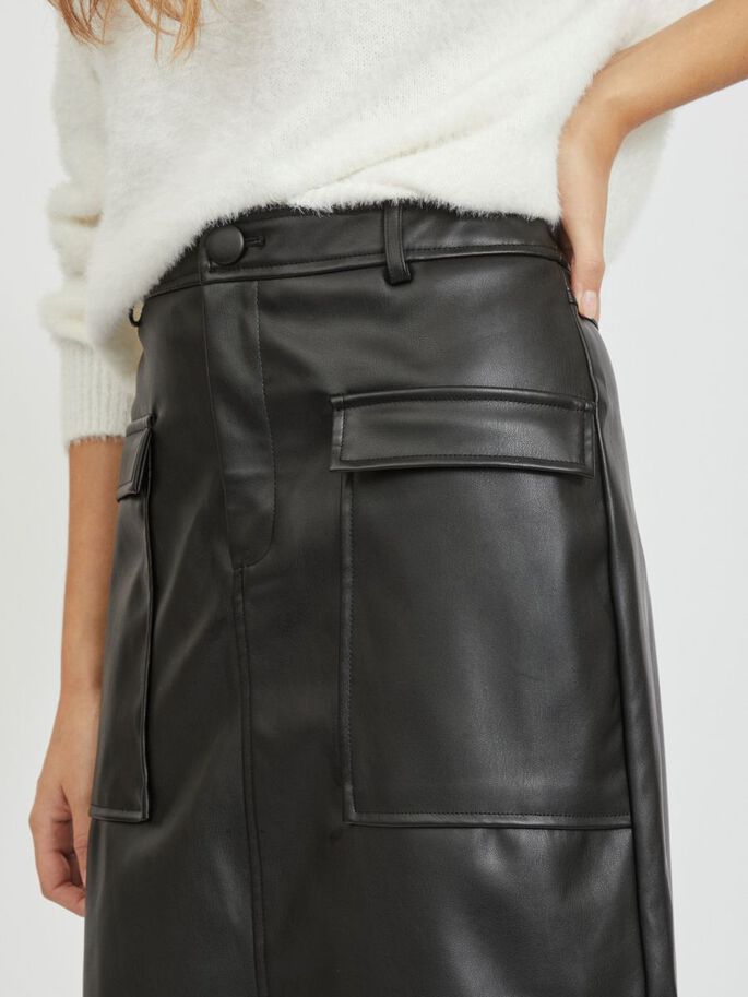 Nelly Faux Leather Mini Skirt (Black)