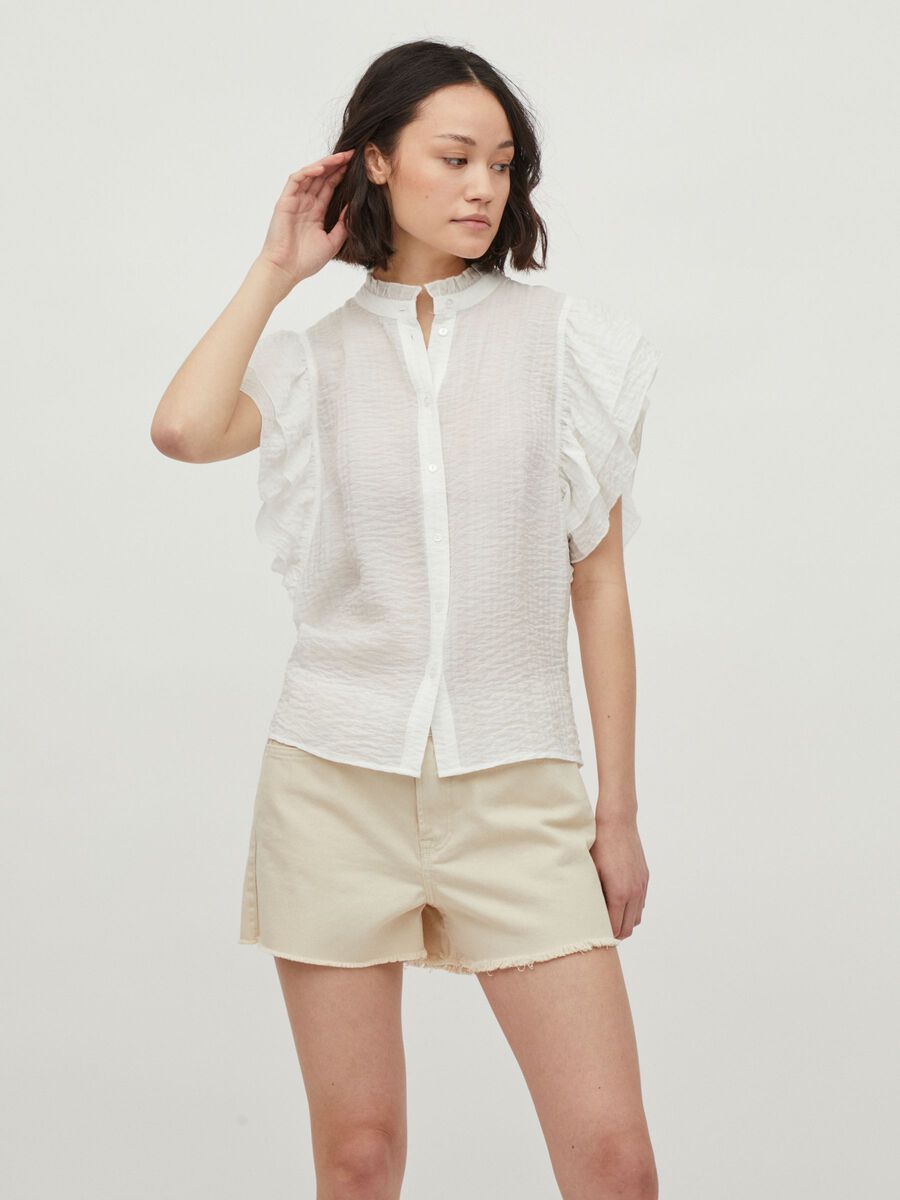 Vinillie Flounce Shirt (Off White)