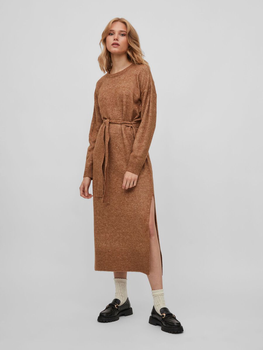 Cilia Long Knit Dress (Toasted Coconut)
