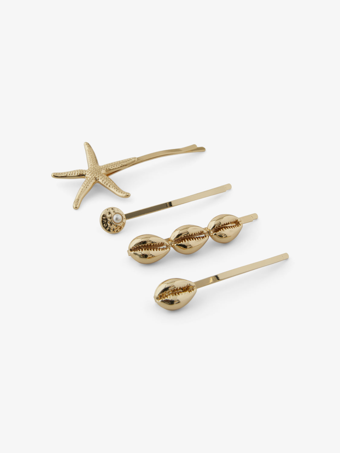 Gold Seashell Hairpins