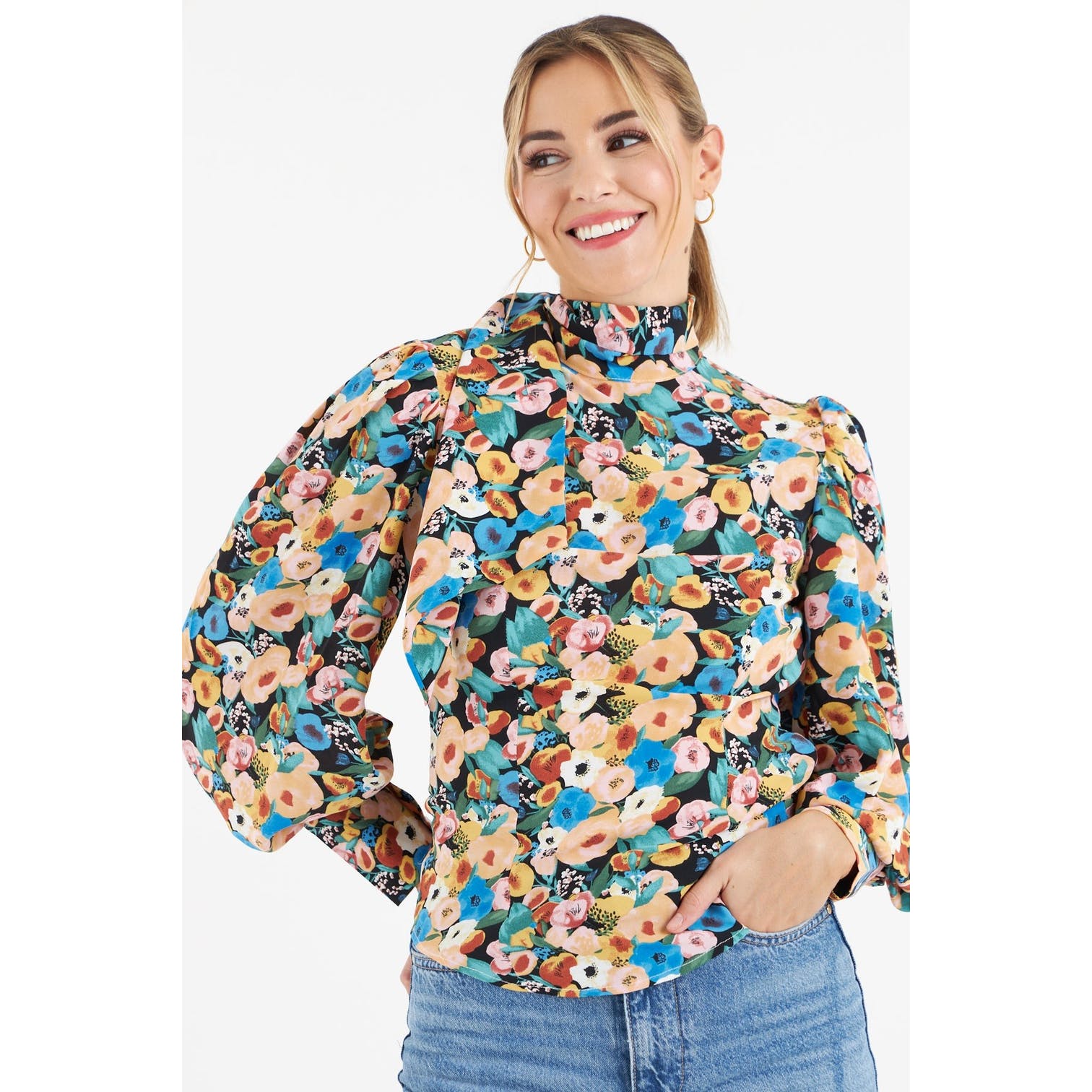 Moscow Floral Blouse (Black)