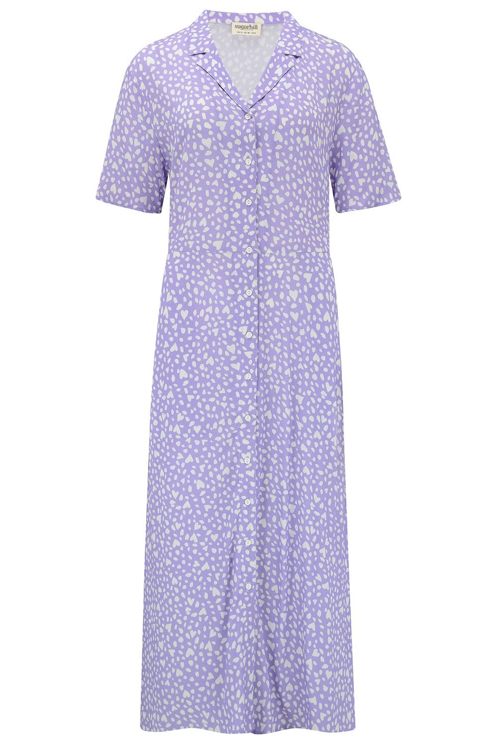 Eileen Midi Shirt Dress- Animal Pastel Love Heart (Lilac)