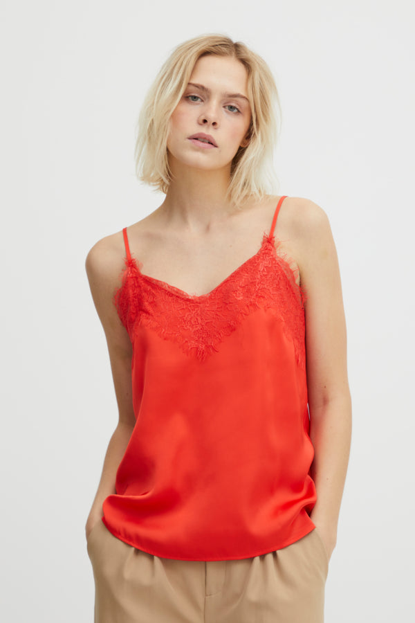 Taia Lace Cami (Poppy Red)