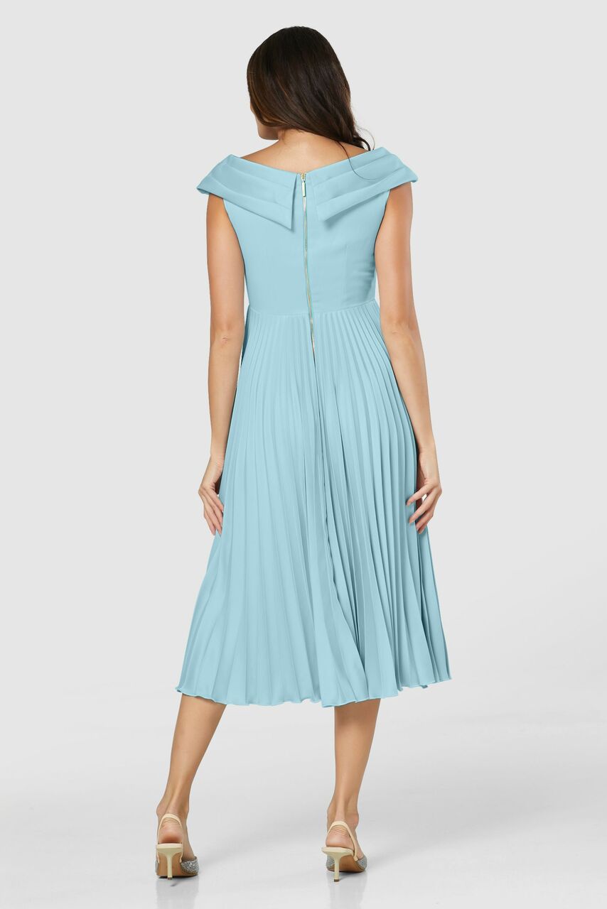 Primrose Pleated Midi Dress (Blue)