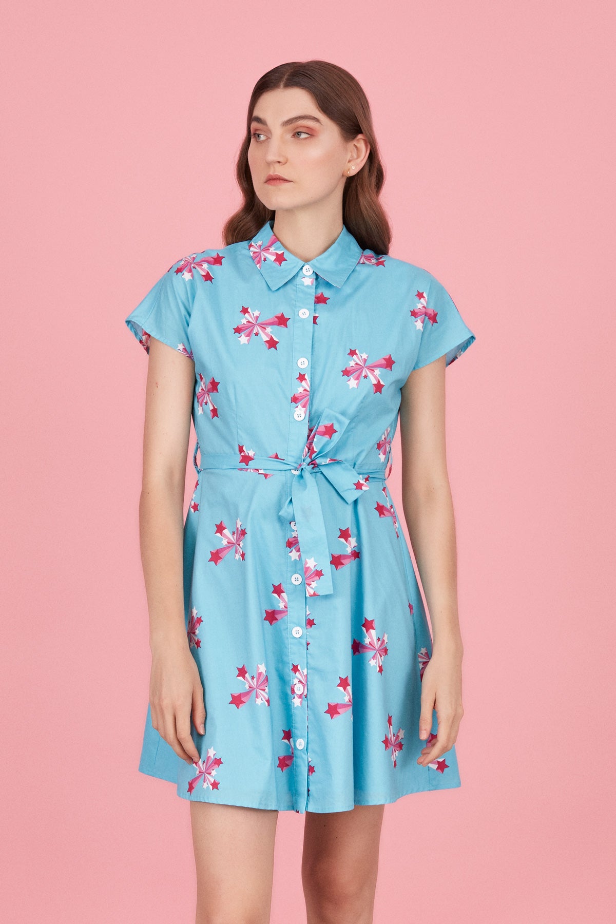 Ursula Short Shirt Dress (Blue)